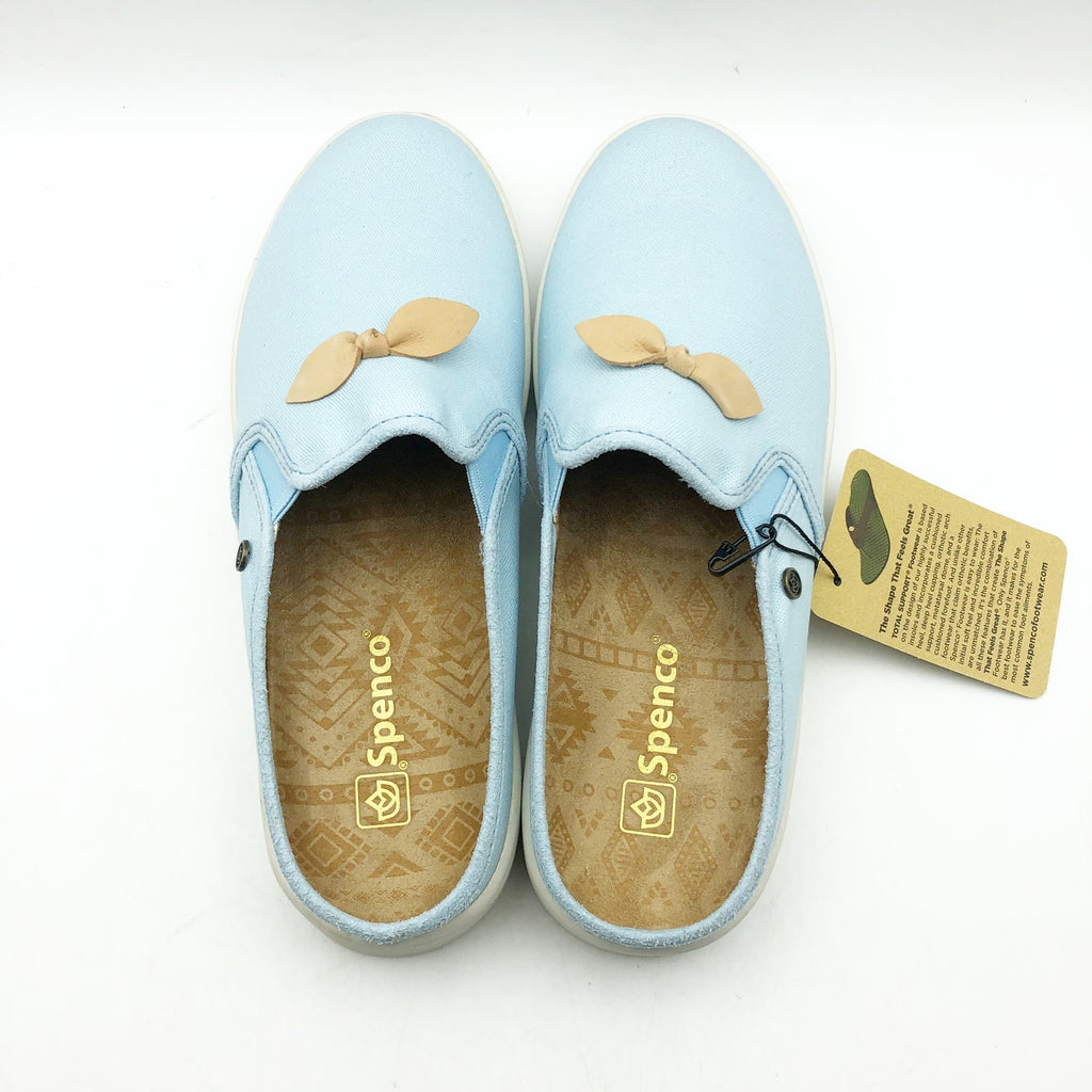 Spenco Womens Audrey Casual Slides 8 WIDE EU 38.5D Cool Blue Sneaker Mule NIB