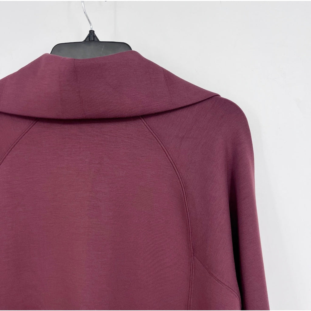 SPANX Womens AirEssentials 1/2 Zip Pullover Sweatshirt Medium Wine Red Spice NWT