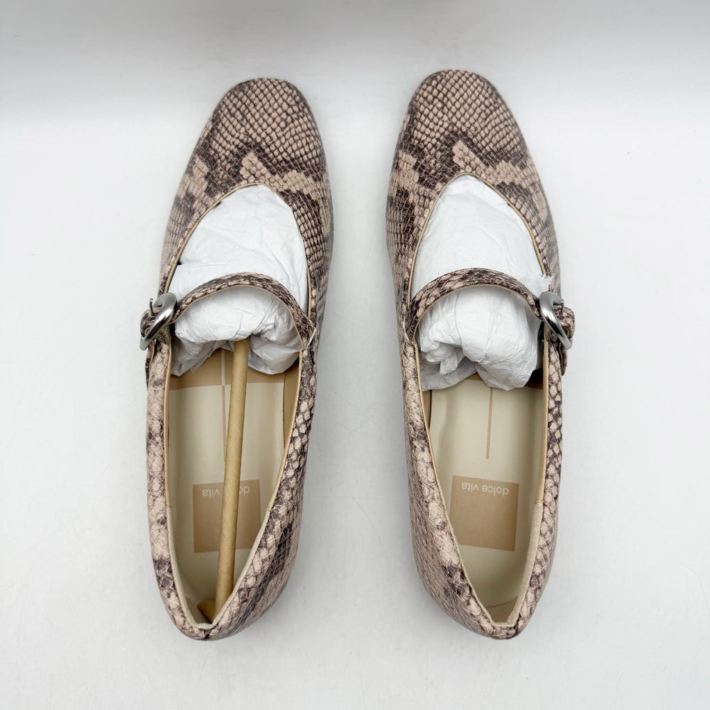 Dolce Vita Womens Anneke Mary Jane Flats US 7 M Sand Snake Embossed NWOB