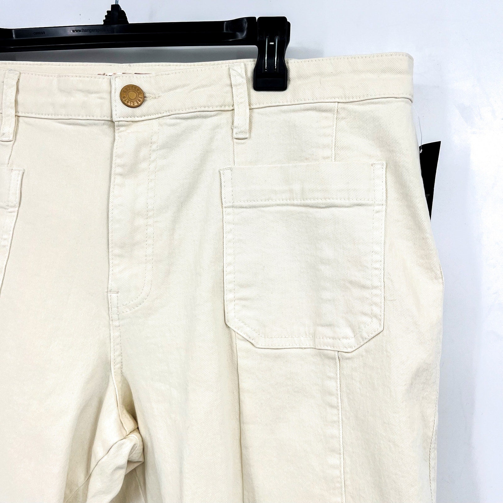KUT FROM THE KLOTH Womens Charlotte Wide Leg Jeans Size 18 Cream Ecru NWT