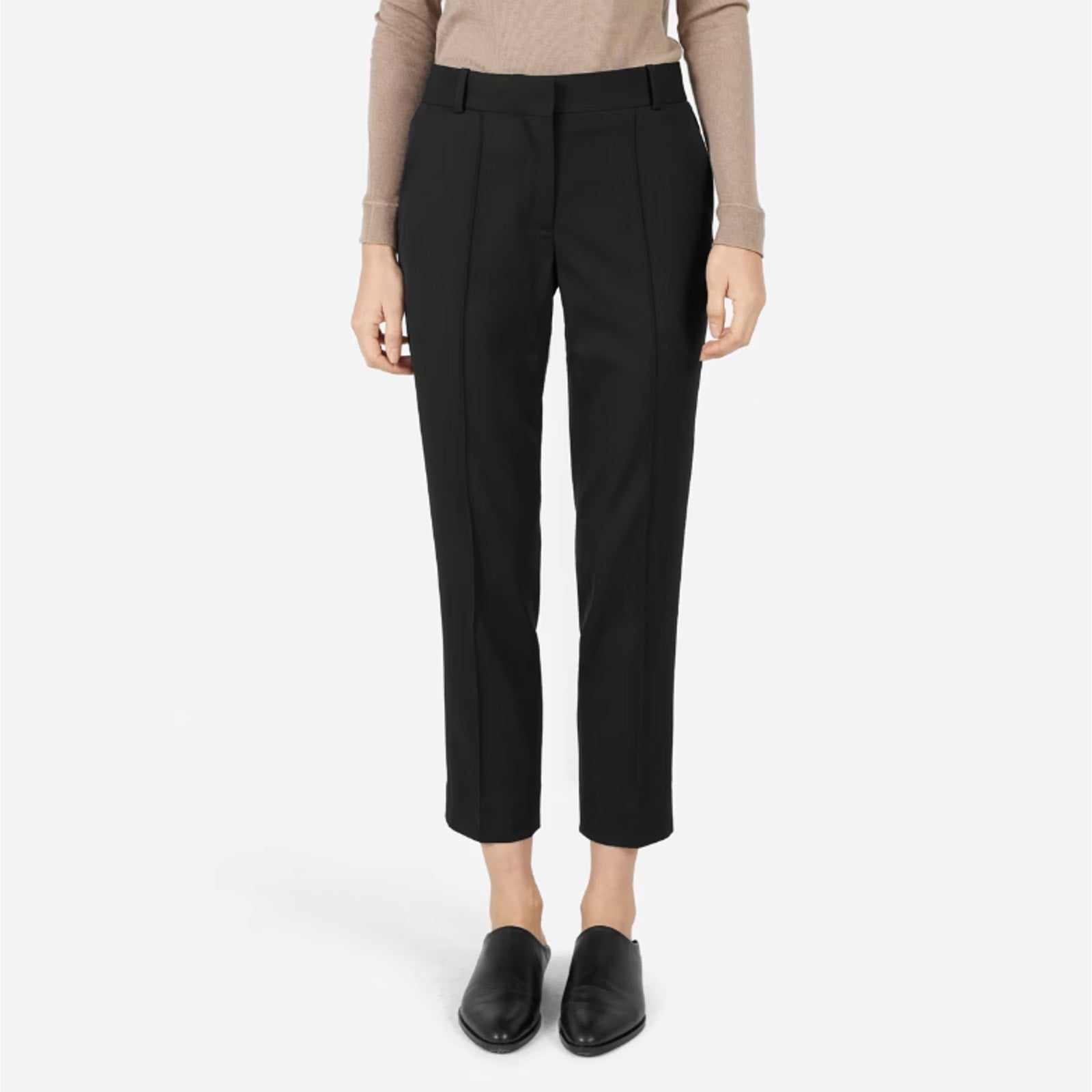 EVERLANE Women's The Italian GoWeave Crop Trouser Pants Size 2 Black NWT