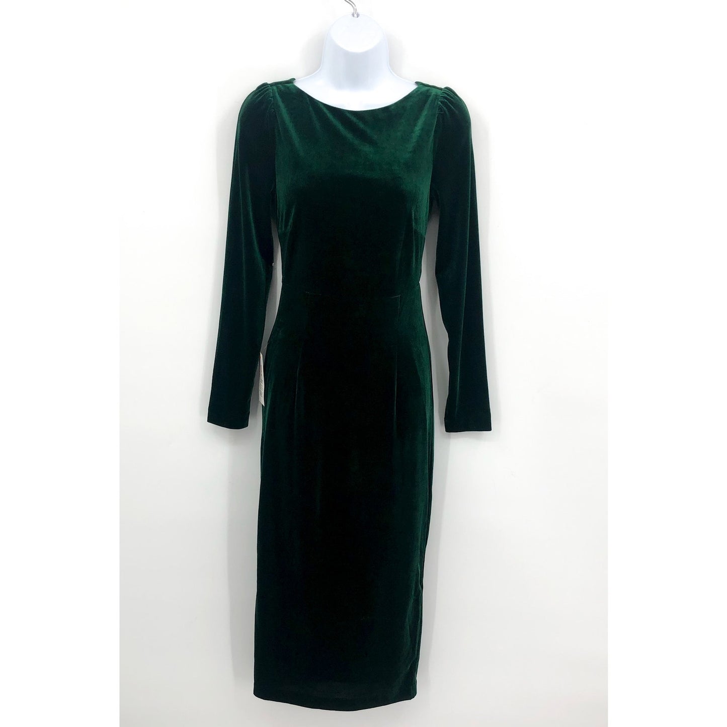 BARDOT Women's Kalani Cowl Back Velvet Dress US 4 Dark Green Long Sleeve NWT