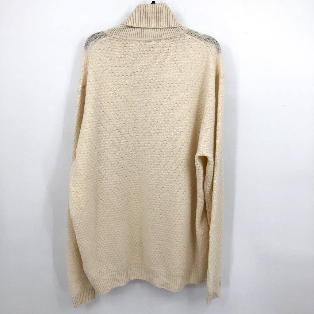 JACK VICTOR Mens Renfrew Cashmere Turtleneck Sweater XL White Ecru Cashmere NWT