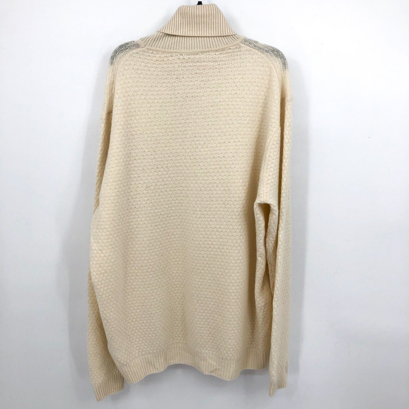 JACK VICTOR Mens Renfrew Cashmere Turtleneck Sweater XL White Ecru Cashmere NWT