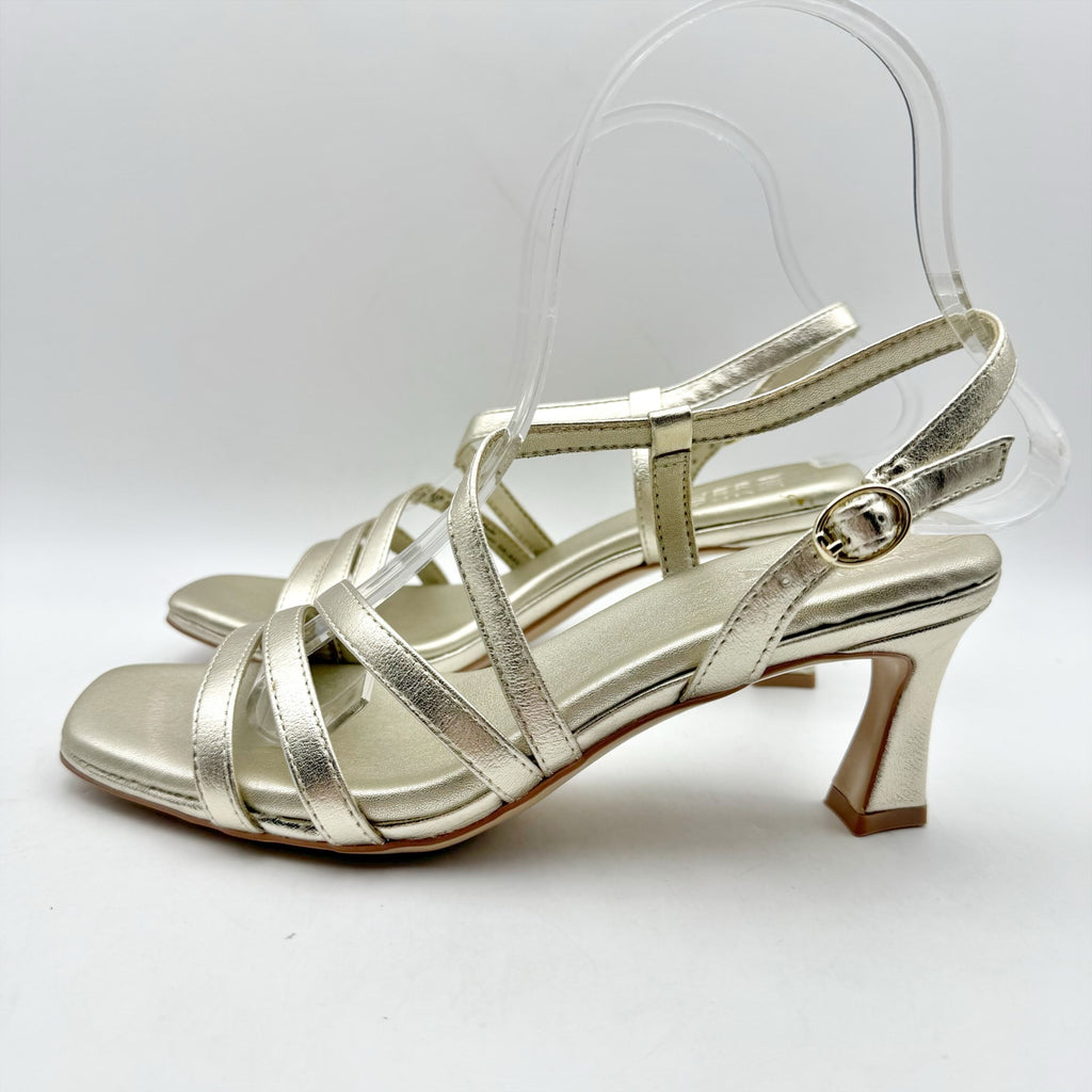 Naturalizer Womens Galaxy Heeled Sandals US 6 M EU 36 Gold Champagne NIB