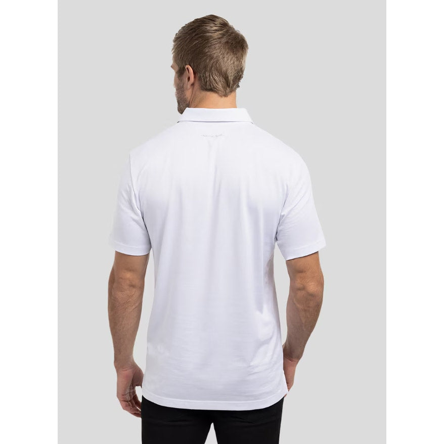 TRAVIS MATHEW Men's The Zinna Polo Shirt Large White Short Sleeve NWT