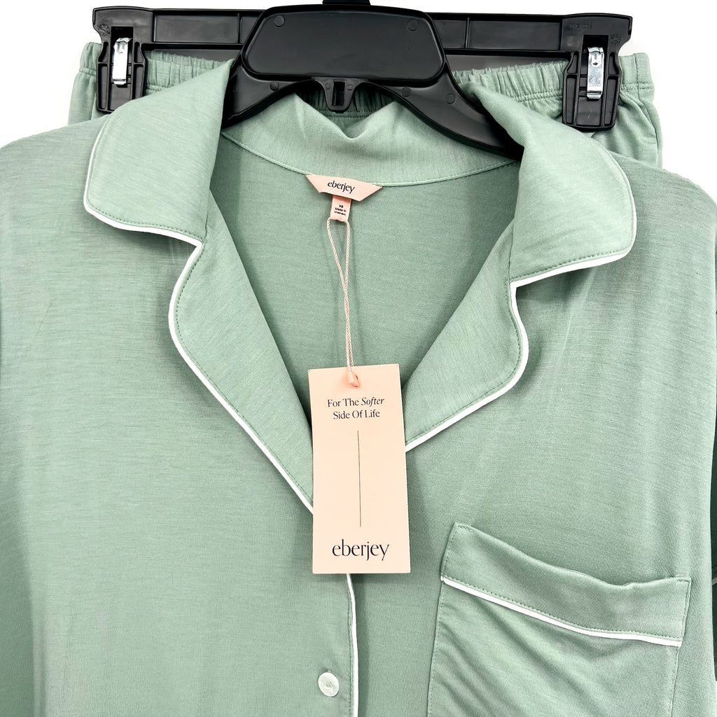 EBERJEY Gisele Relaxed Shorts PJ Set XS Eucalyptus Green TENCEL Modal NWT