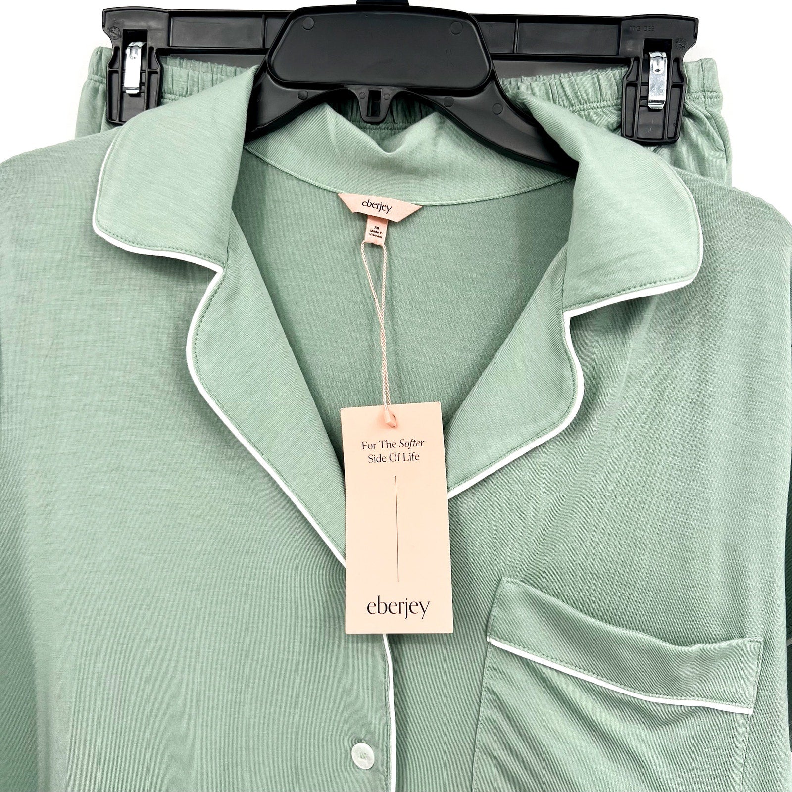 EBERJEY Gisele Relaxed Shorts PJ Set XS Eucalyptus Green TENCEL Modal NWT