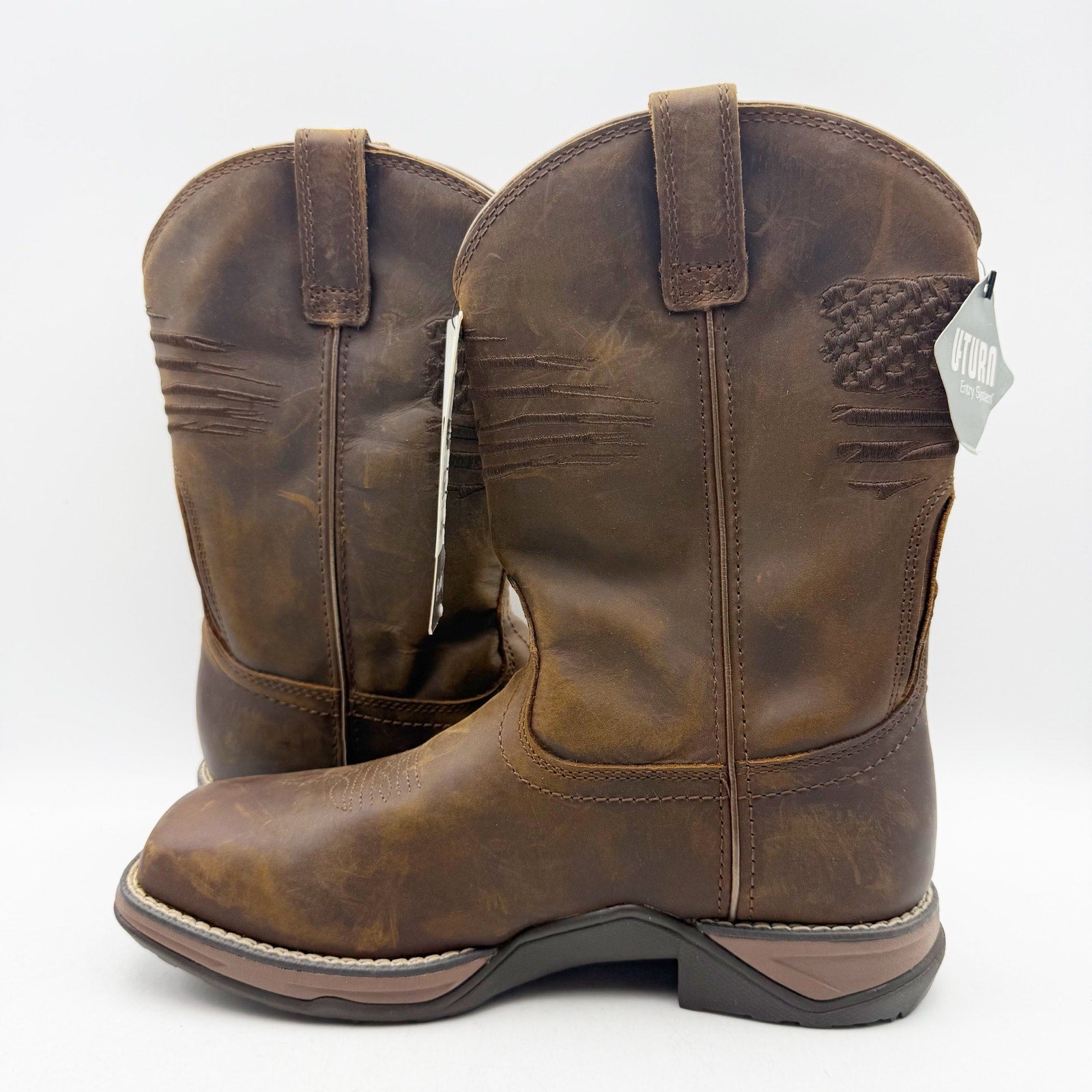 Ariat Womens Anthem Patriot Mid Calf Boot US 7 M Distressed Brown Leather WP NWT