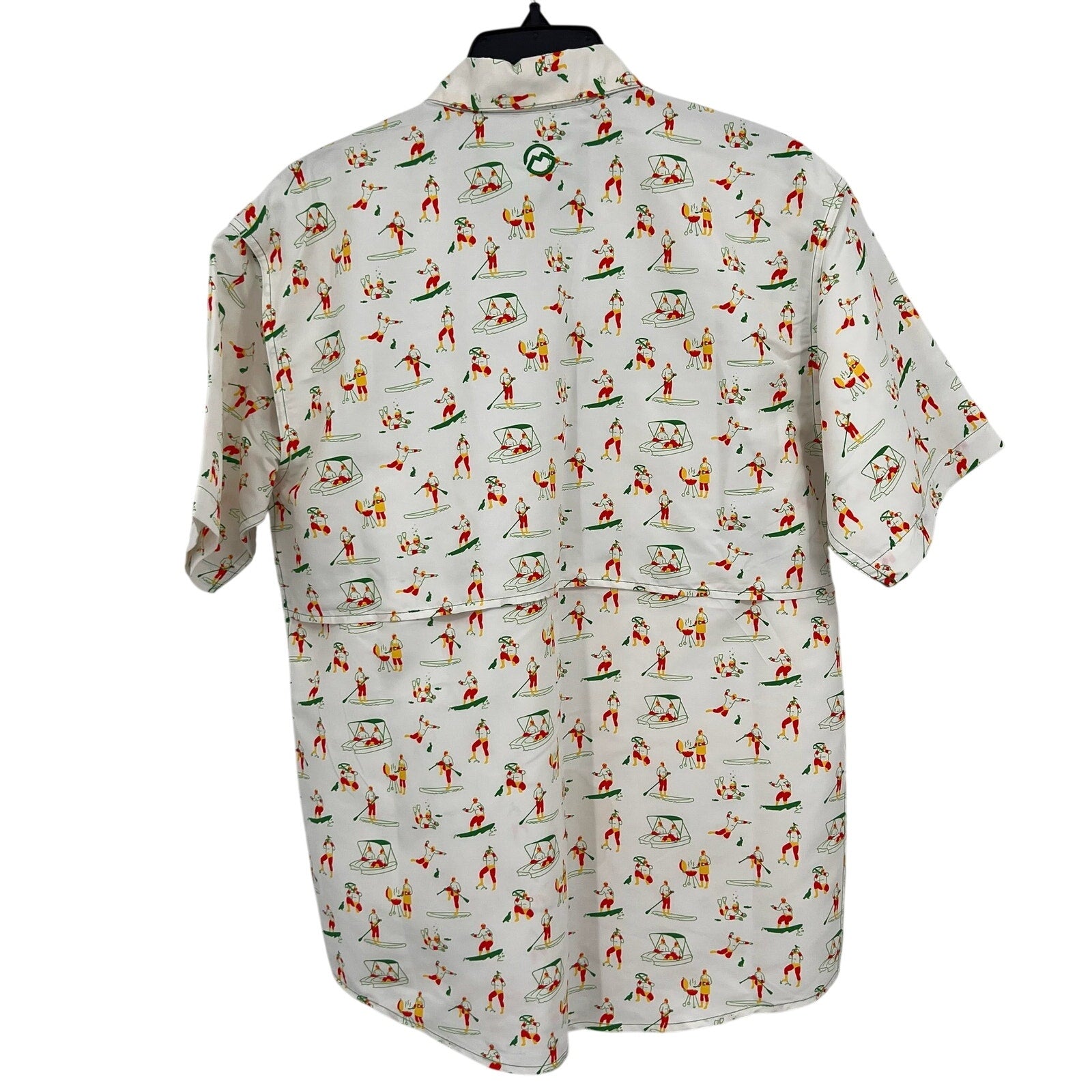 MAGELLAN OUTDOORS Laguna Madre Luchador Fishing Shirt Small White Multi NWOT