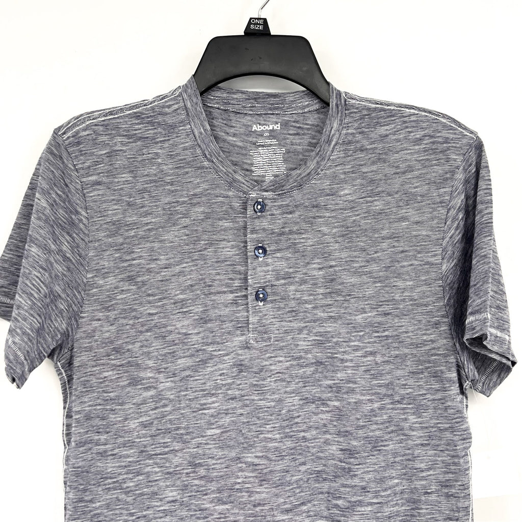 ABOUND Men's Jersey Slub Henley Tee XXS Navy Blue White Short Sleeve Cotton NWT