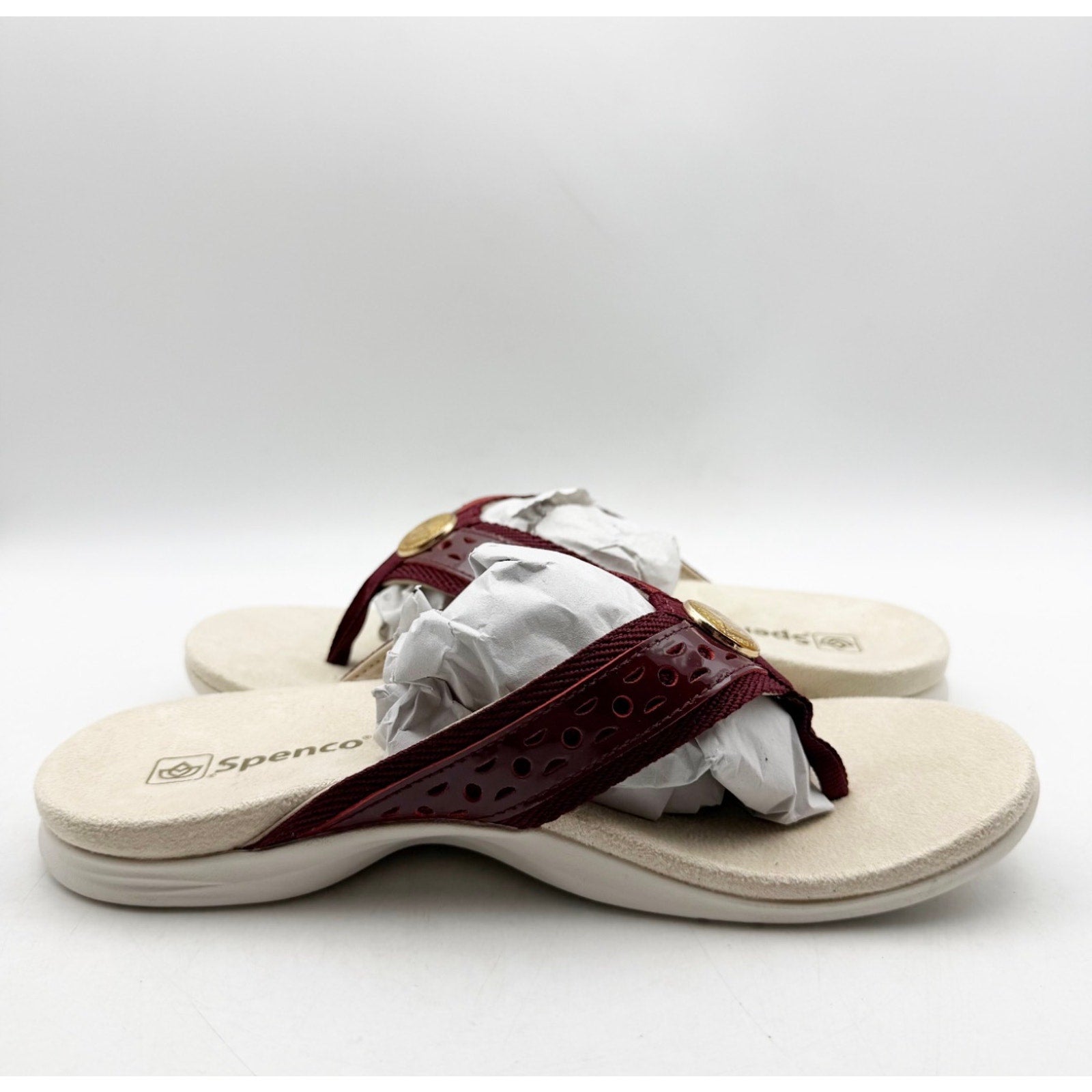 Spenco Women's Starboard Flip Flop Sandals Size 5.5 Red Burgundy NIB