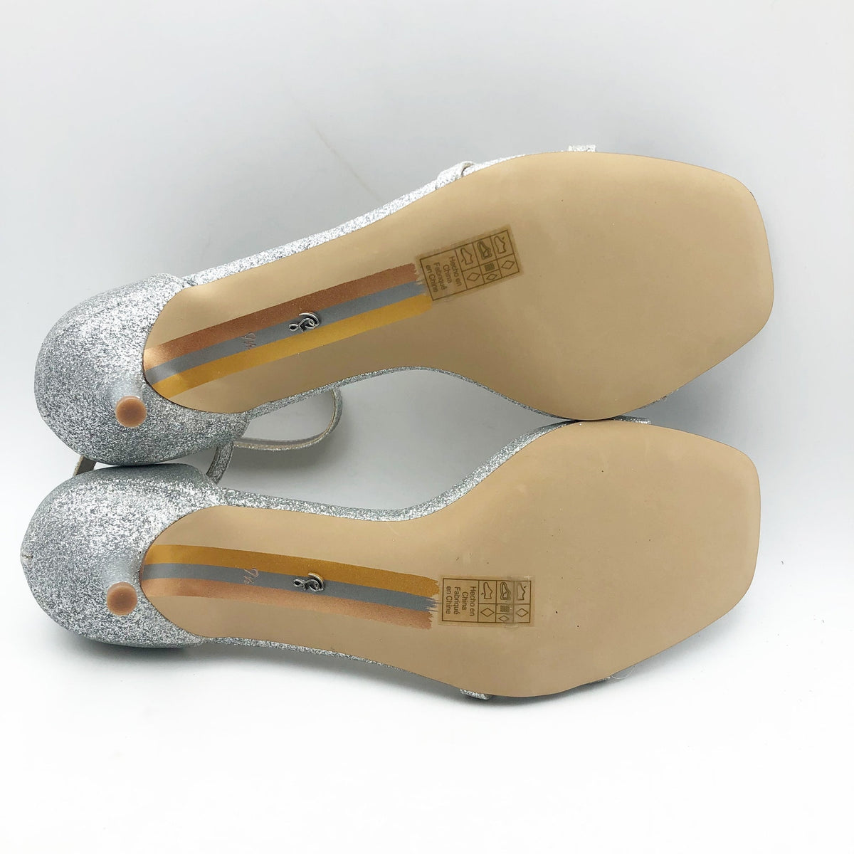 SAM EDELMAN Womens Peonie Kitten Heel Sandal 7.5 M Silver Glitter Strappy NIB