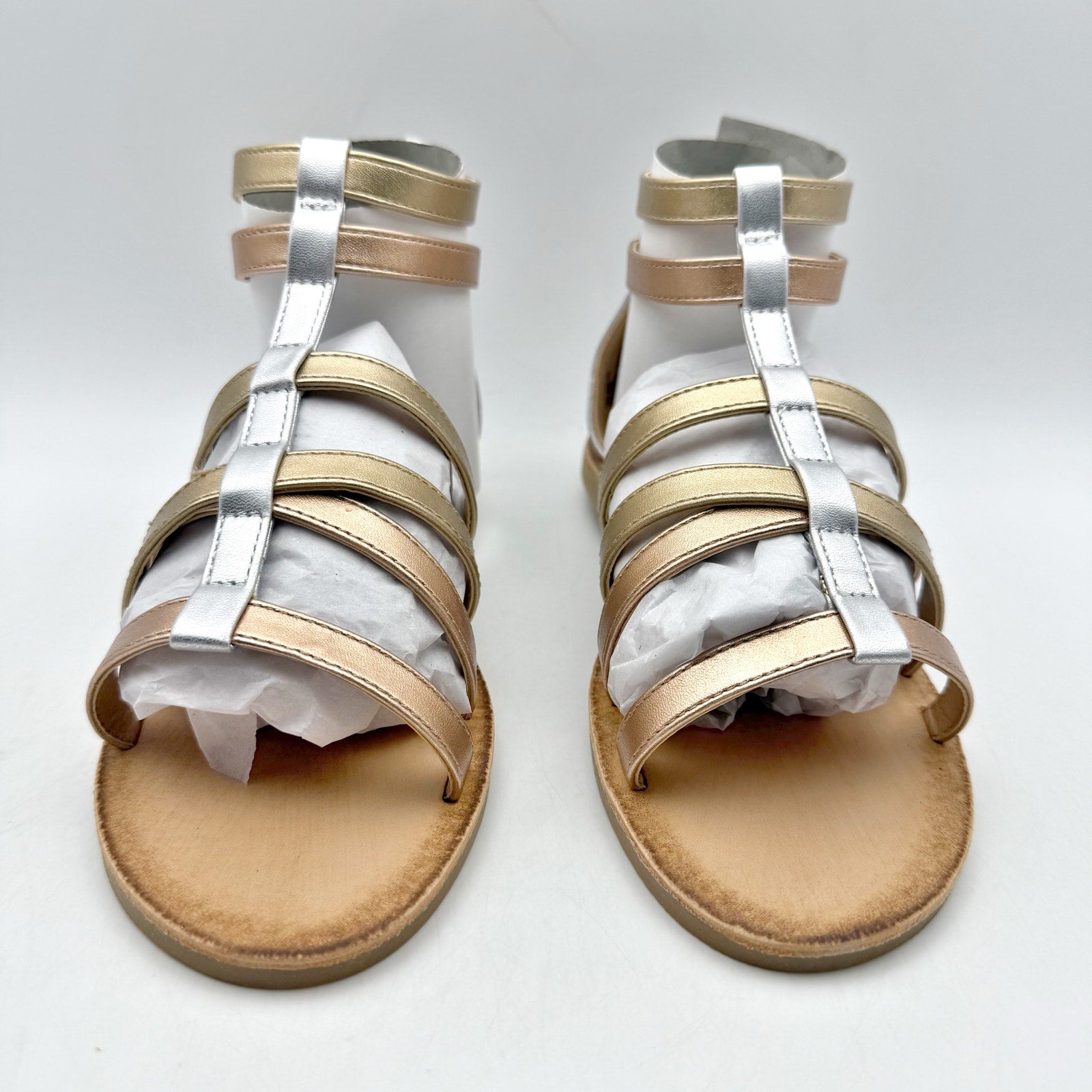 Treasure & Bond Kids Alana Gladiator Sandals US 2 M EU 33 Gold Silver NIB
