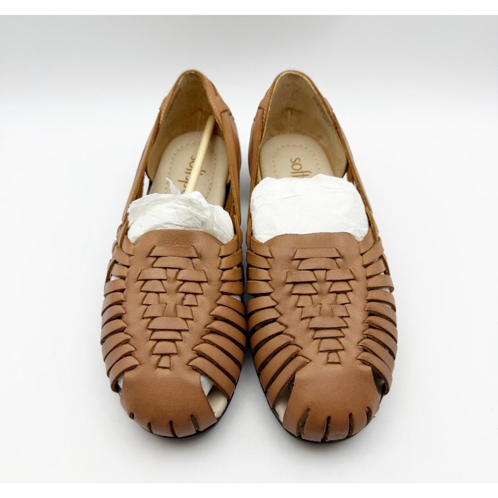 Comfortiva Womens Trinidad Sandals Size 7.5 Narrow AA Tan Leather Huarache NWOB