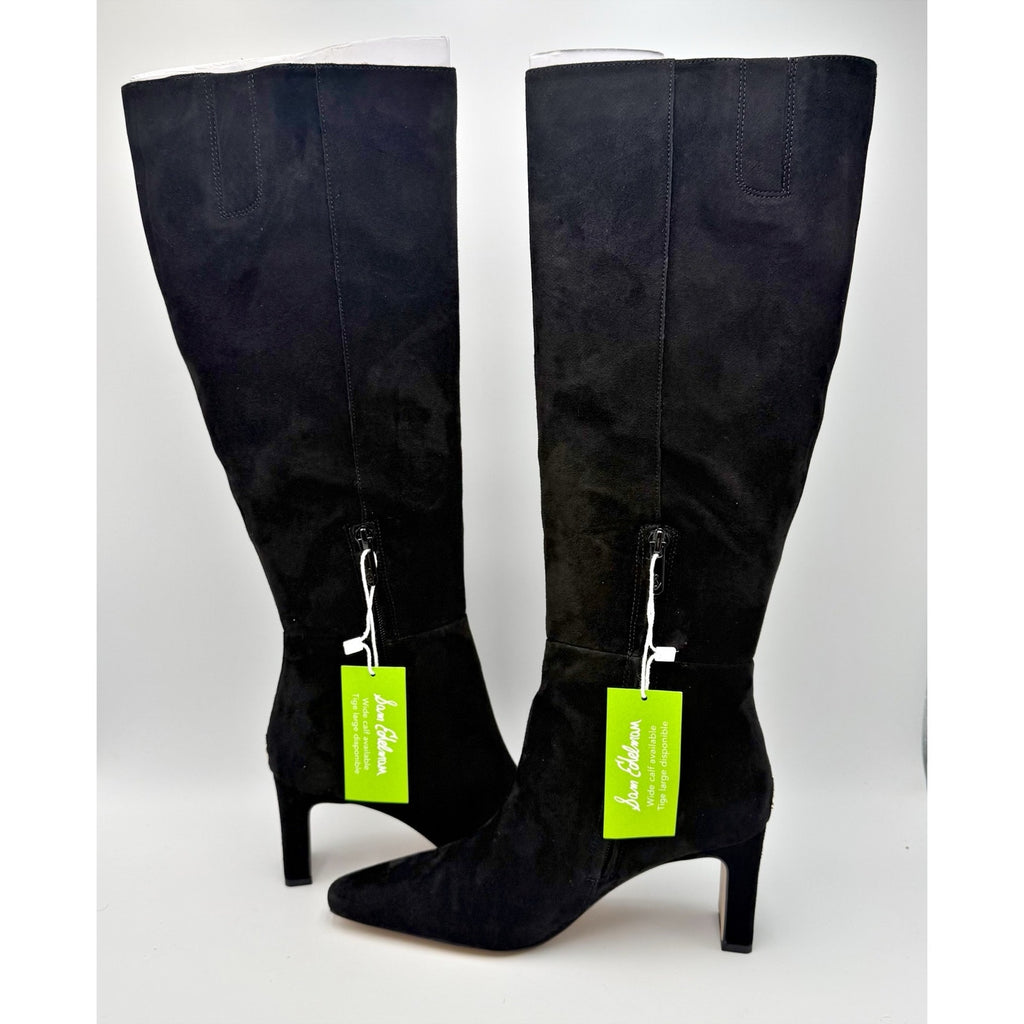 SAM EDELMAN Womens Sylvia Knee High Boots Size 6.5 M Black Suede NIB