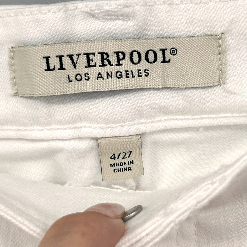 LIVERPOOL Women's The Gia Glider Crop Flare Jeans Size 4/27 Bright White NWT