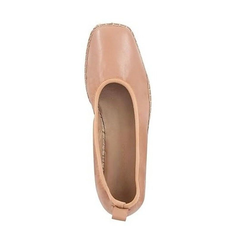Andre Assous Womens Geneva Flats Size 7 Brown Leather Square Toe NWOB