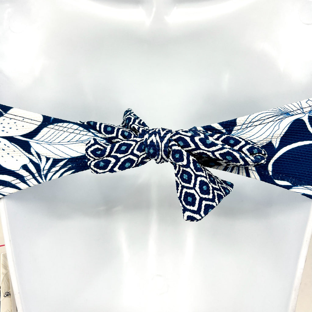 TOMMY BAHAMA Island Cays Blooms Bandeau Bikini Top Small Indigo Tide NWT