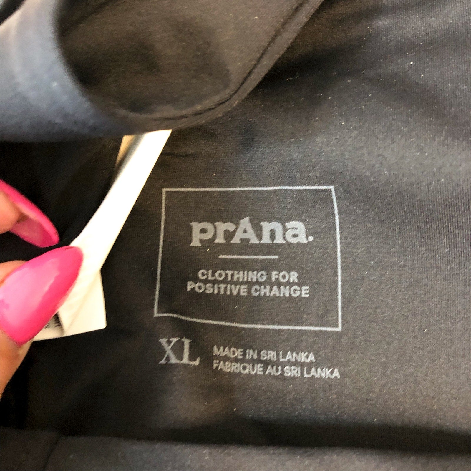 PRANA Women's Under The Palms Bikini Top XL Black Twist Front NWT