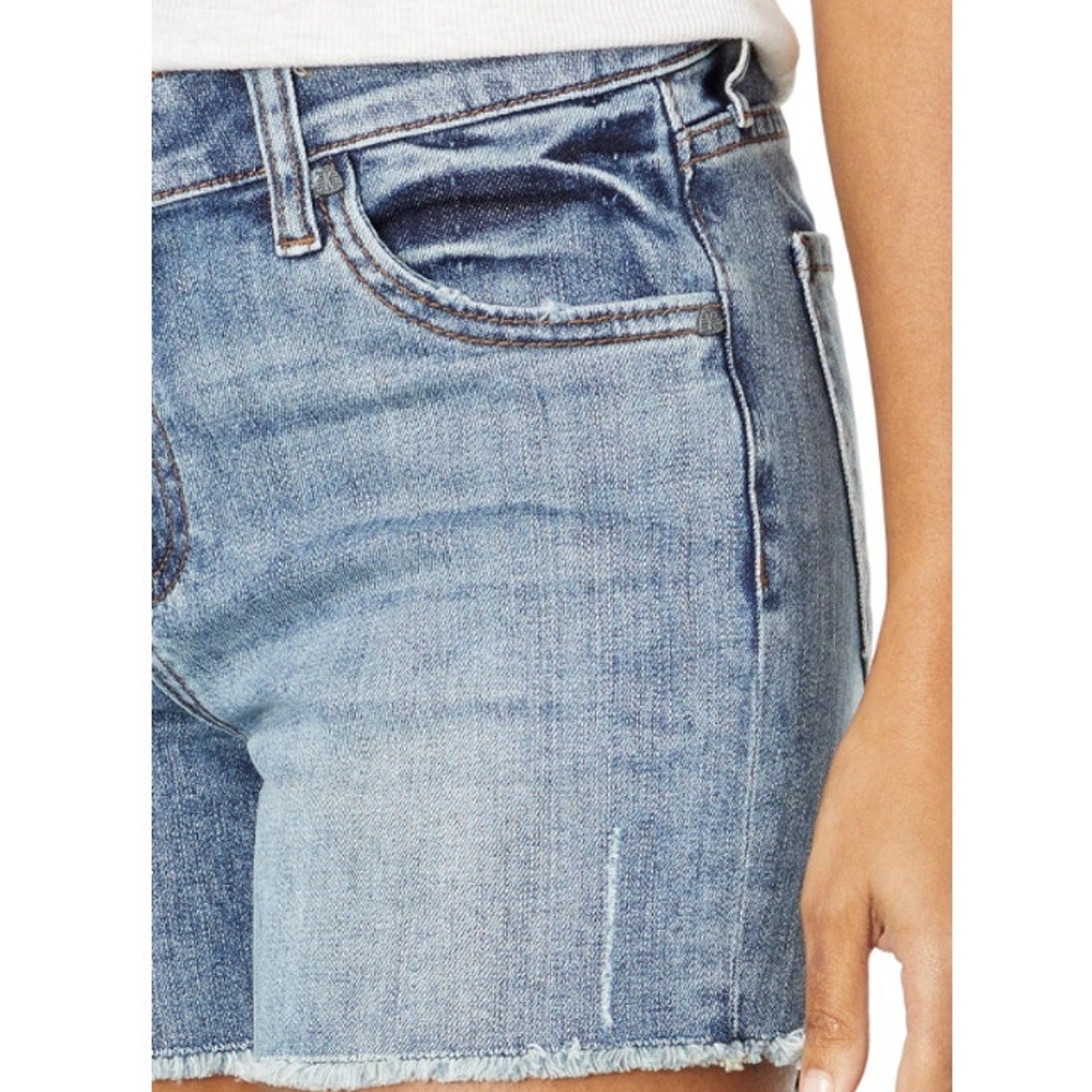 KUT FROM THE KLOTH Women's Gidget Fray Denim Shorts Size 8 Consolidated Blue NWT
