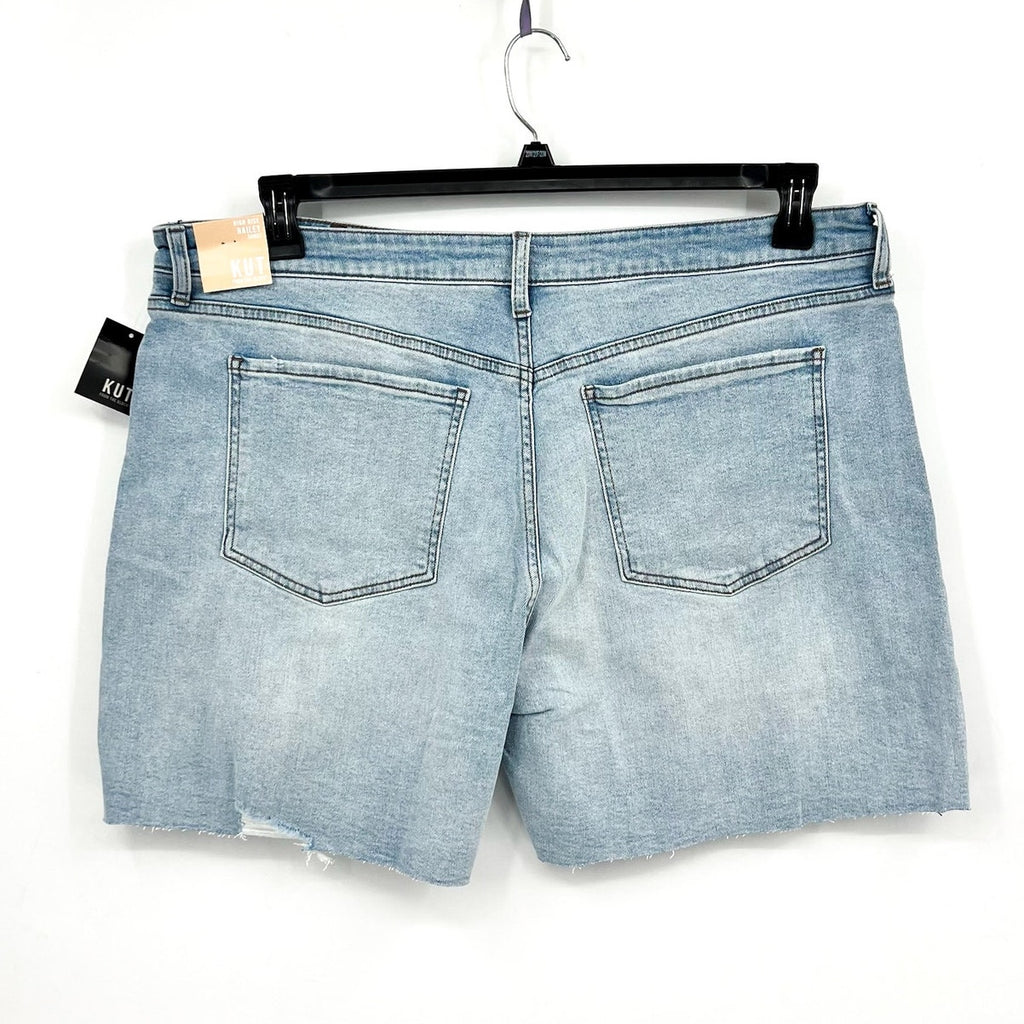 KUT FROM THE KLOTH Hailey Cutoff Denim Shorts Size 18 Openness High Waist NWT