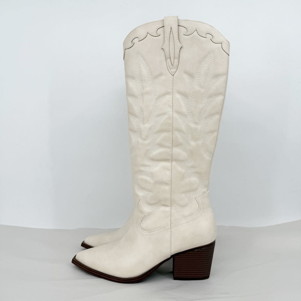 Crown Vintage Womens Sury Cowboy Boots Size 10 M Off White NWOB