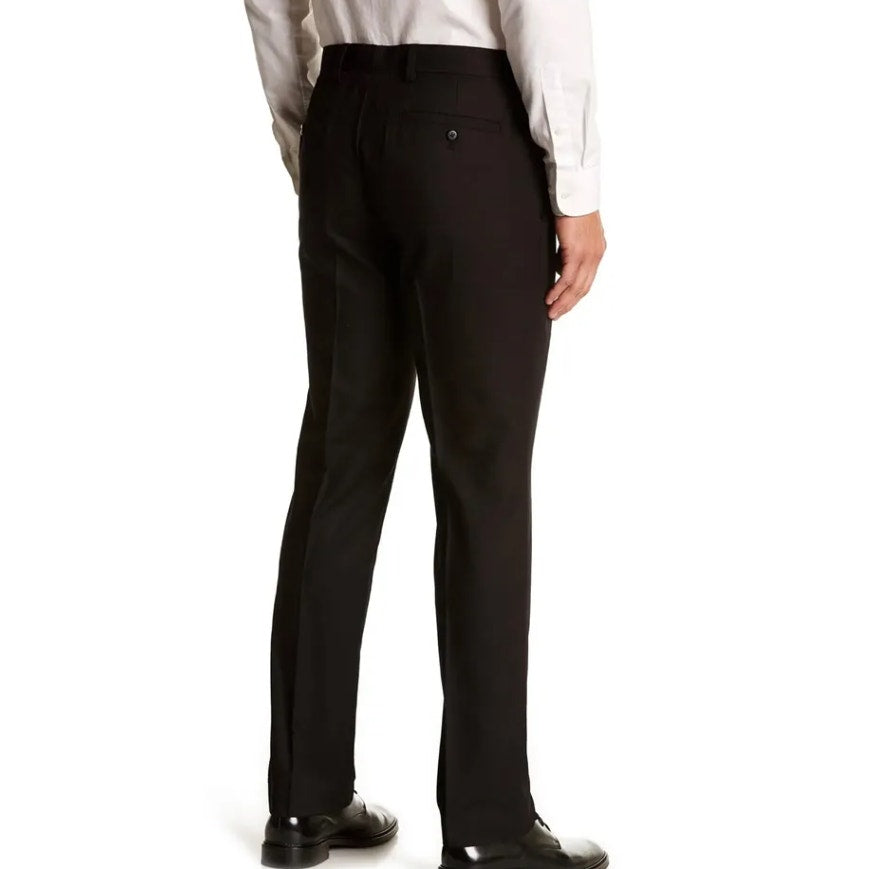 SAVILE ROW CO Men Brixton Suit Pants 38 x 34 Black Extra Trim Fit Trouser NEW