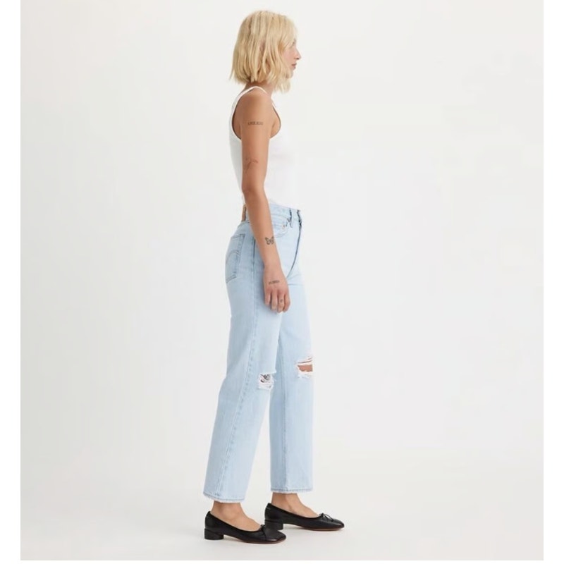 LEVI'S Women's Ribcage Straight Ankle Jeans 29x27 US 8 Light Wash 72693-0110 NWT