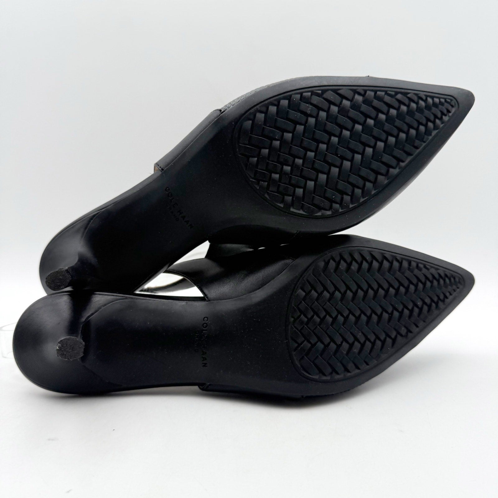Cole Haan Womens The Go-To Slingback Pump US 8 B Black Leather Lizard Print NWOB