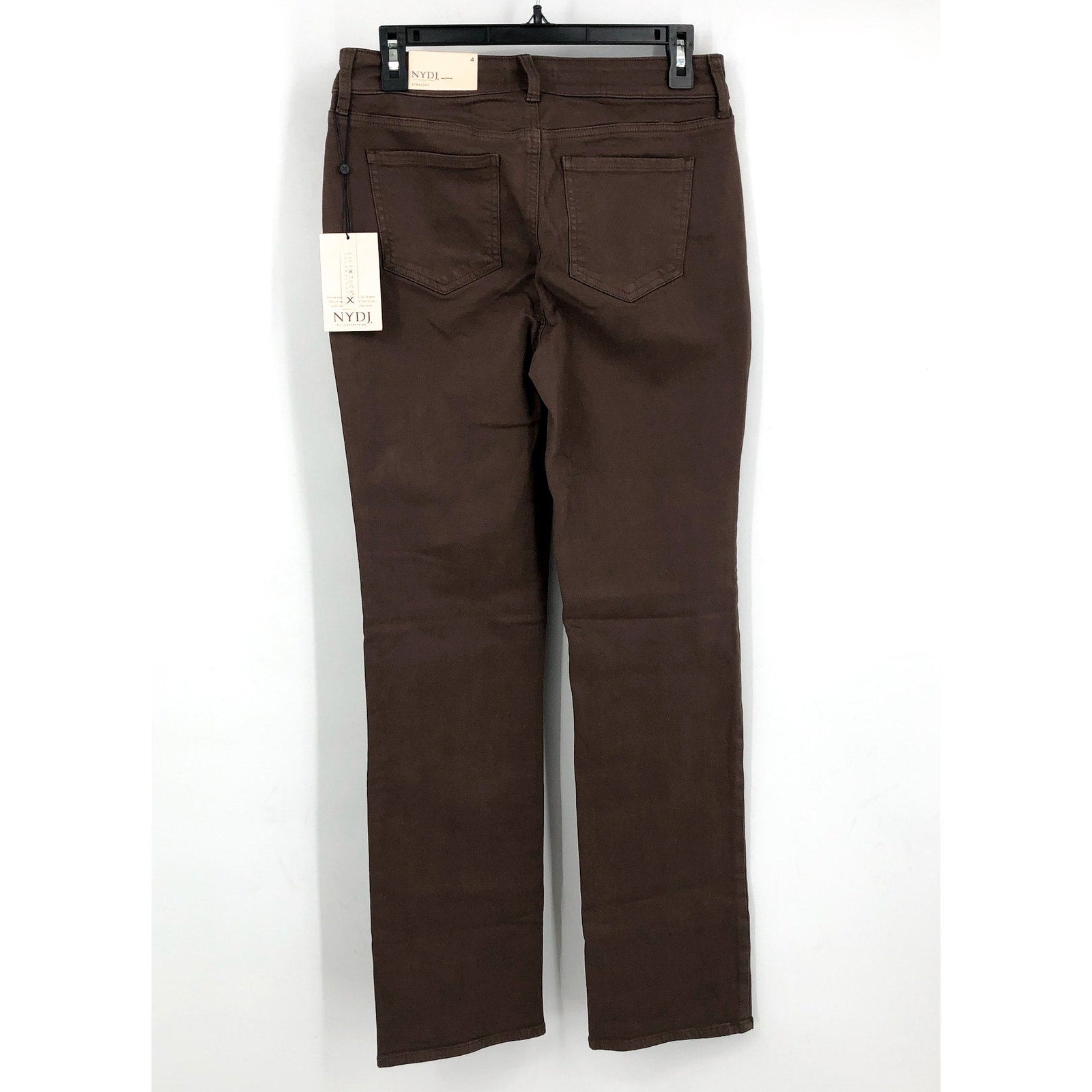 NYDJ Women's Marilyn Straight Jeans Size 4 Brown High Rise 32" Inseam NWT