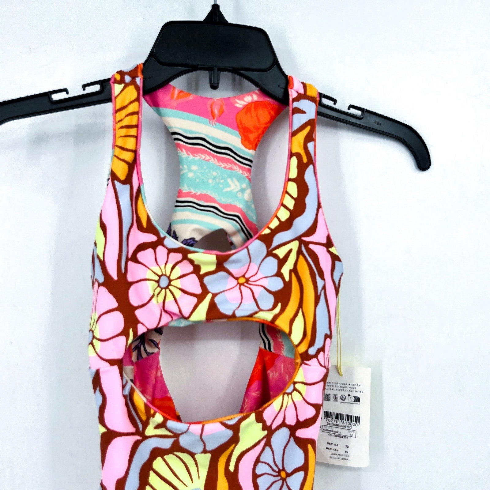 MAAJI Reversible Confetti One Piece Swimsuit Girl's 12 Pink Sundance Multi NWT