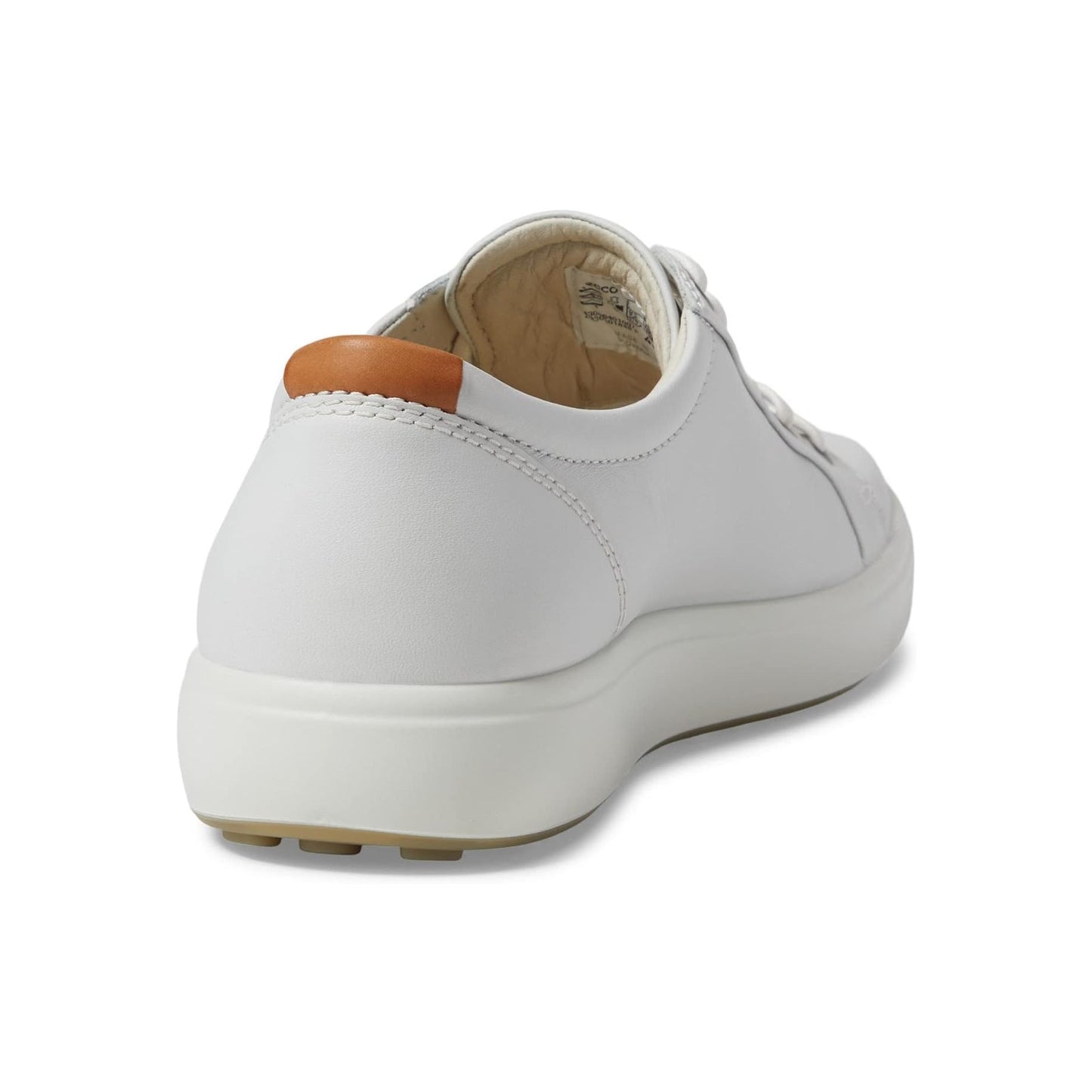 ECCO Mens Soft 7 Low Sneakers EU 44 US 10-10.5 White Leather Lace up NIB