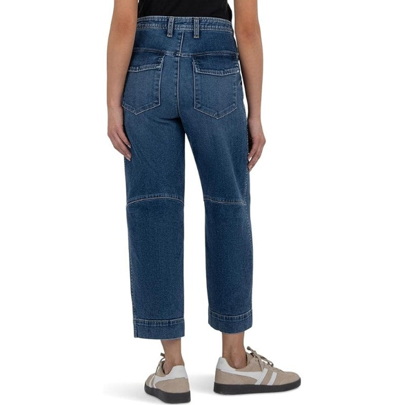 KUT FROM THE KLOTH Women's Ashton Barrel Leg Jeans Size 0 Blue Medium Wash NWT