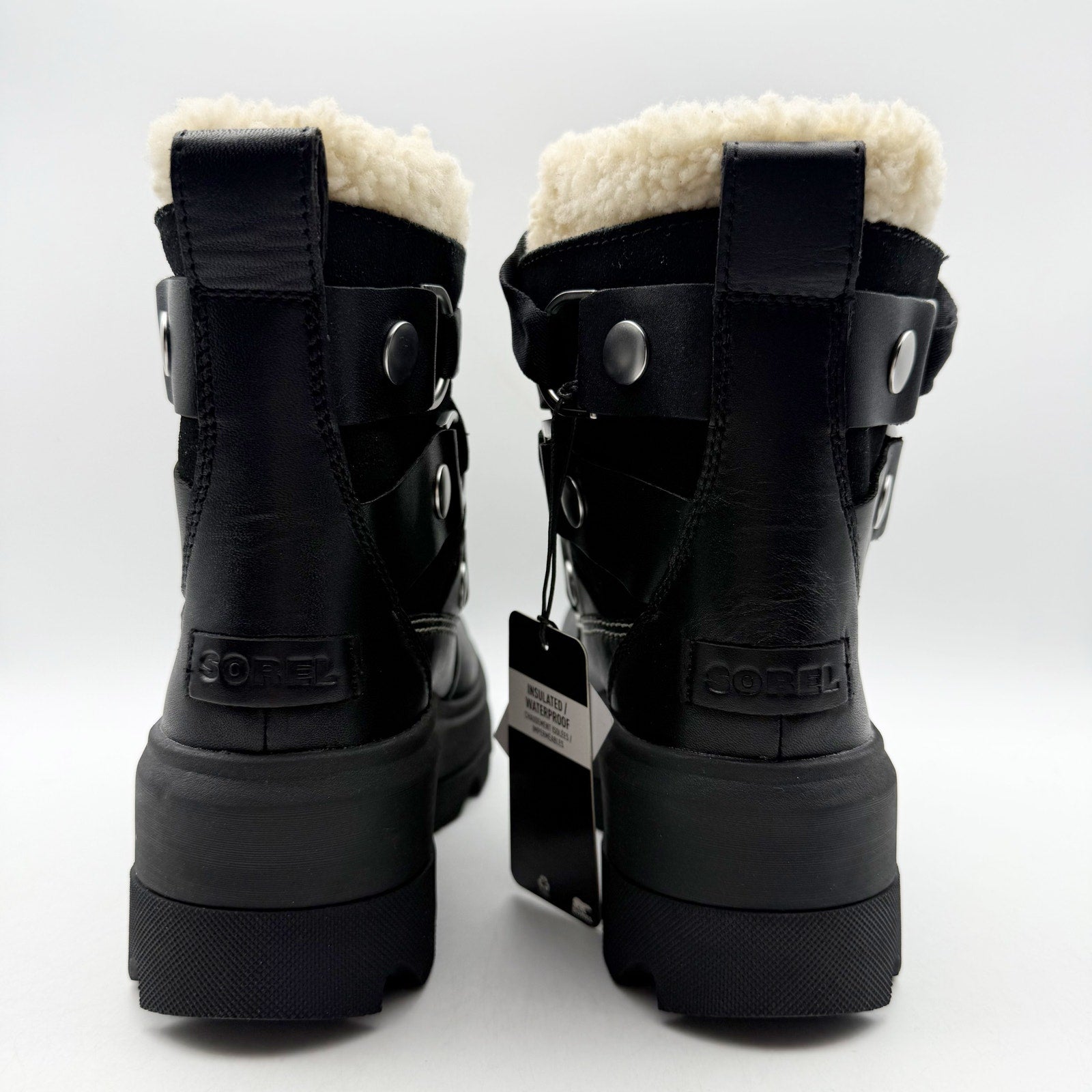 Sorel Womens Joan FRWD Cozy Boots US 6.5 EU 37.5 Black Leather Waterproof NIB