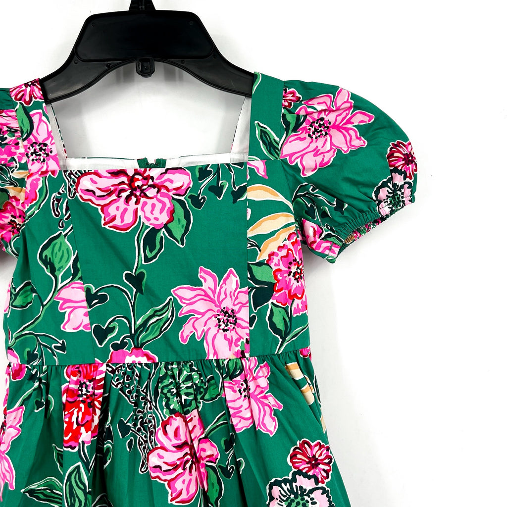 LILLY PULITZER Shivangi Dress Girls 5 Green Safari Sanctuary Short Sleeve NWT