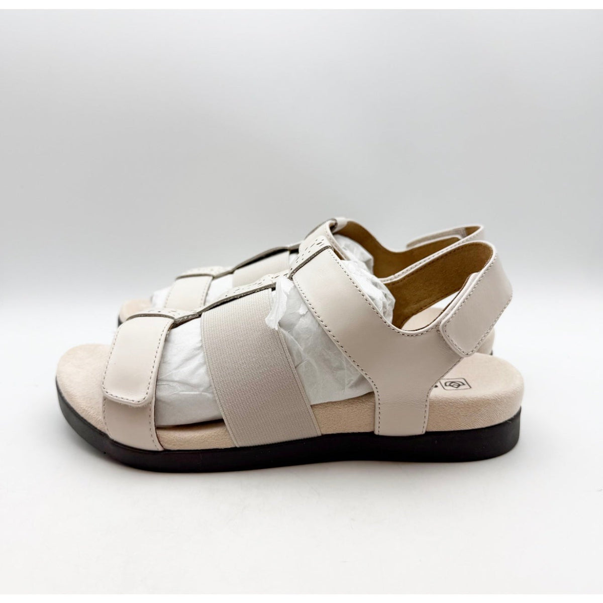 Spenco Womens Anabel Hook & Loop Sandal Size 7.5 Wide Bridal Blush Cream NIB