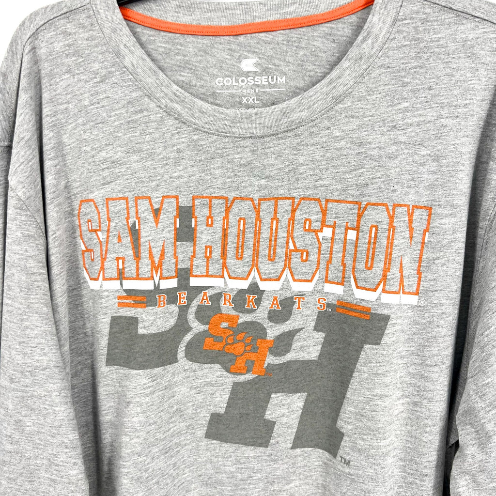 COLOSSEUM Mens Sam Houston State Bearkats T-Shirt XXL Grey Long Sleeve NWT