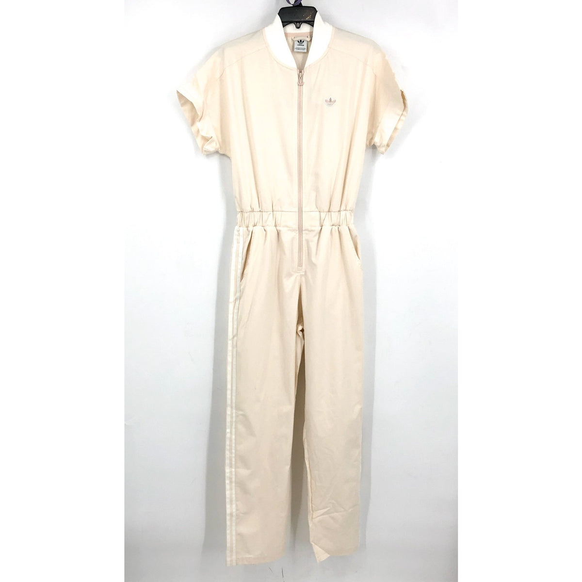 ADIDAS Women's Originals No-dye Jumpsuit Small Off-White Short Sleeve NWT