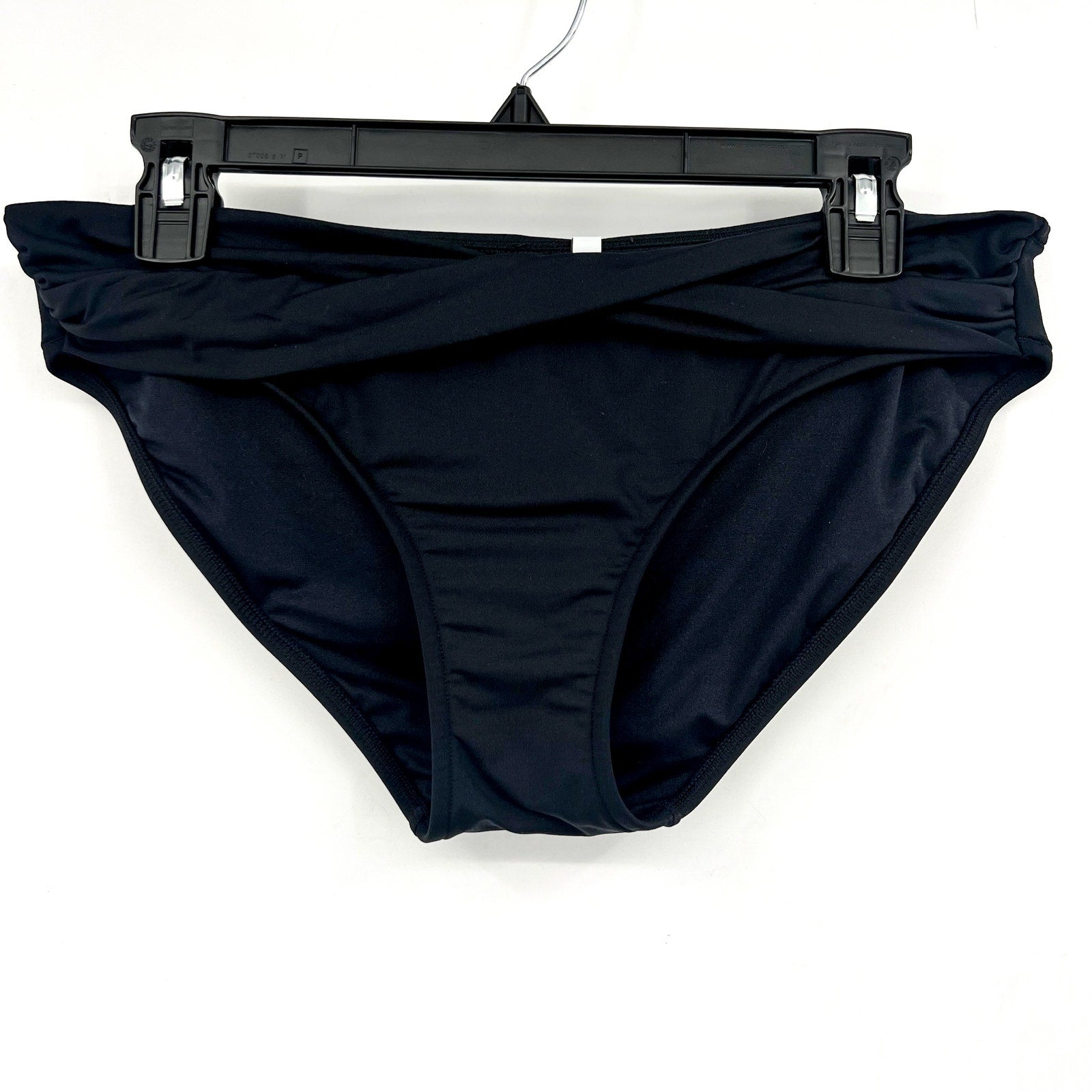 SEAFOLLY Women's Twist Band Hipster Bikini Bottom Size 12 Black NWT