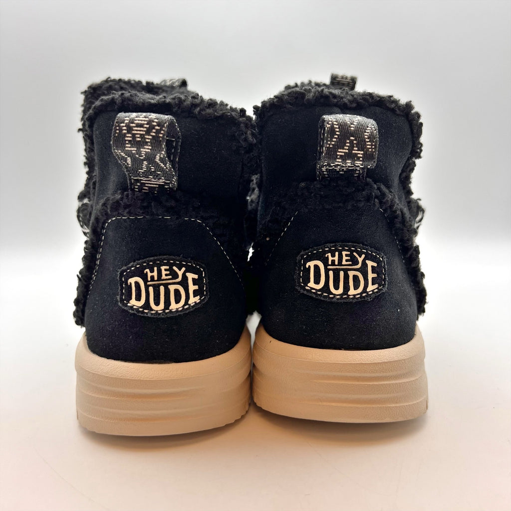 Hey Dude Womens Camden Sneaker Boots Size 8 EU 39 Black Suede NWOB