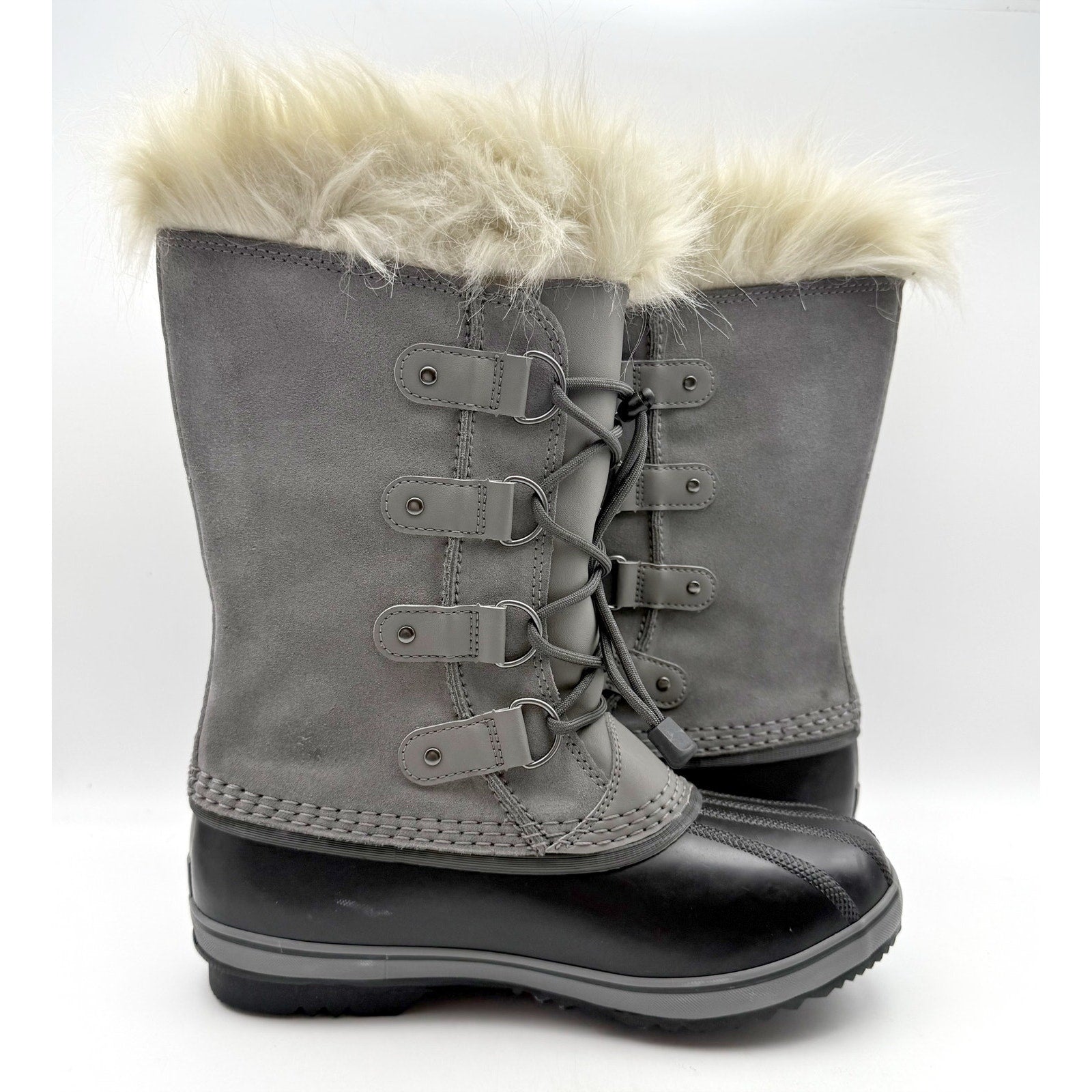 Sorel Kids Joan of Arc Duck Boots US 6 EU 38 Gray Brown Waterproof Snow NIB