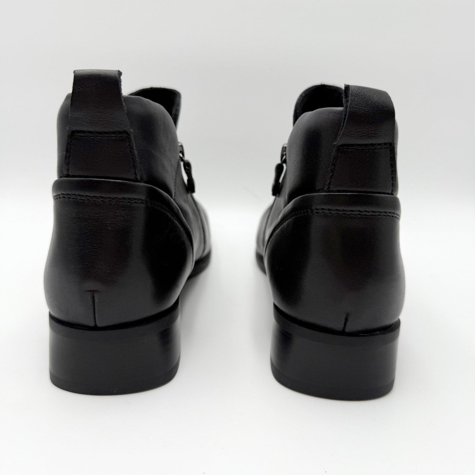 Munro Womens Neko Ankle Booties US 10.5 M Black Tumbled Leather NIB
