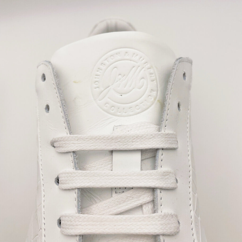Johnston & Murphy Mens Jake Lace to Toe Casual Sneakers US 8.5 White Leather NIB