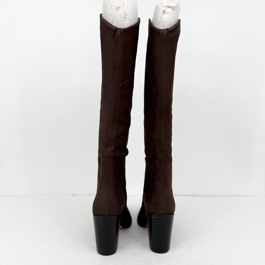 Schutz Women Maryana Knee High Heel Boots SIZE 5.5 M Brown Suede NIB