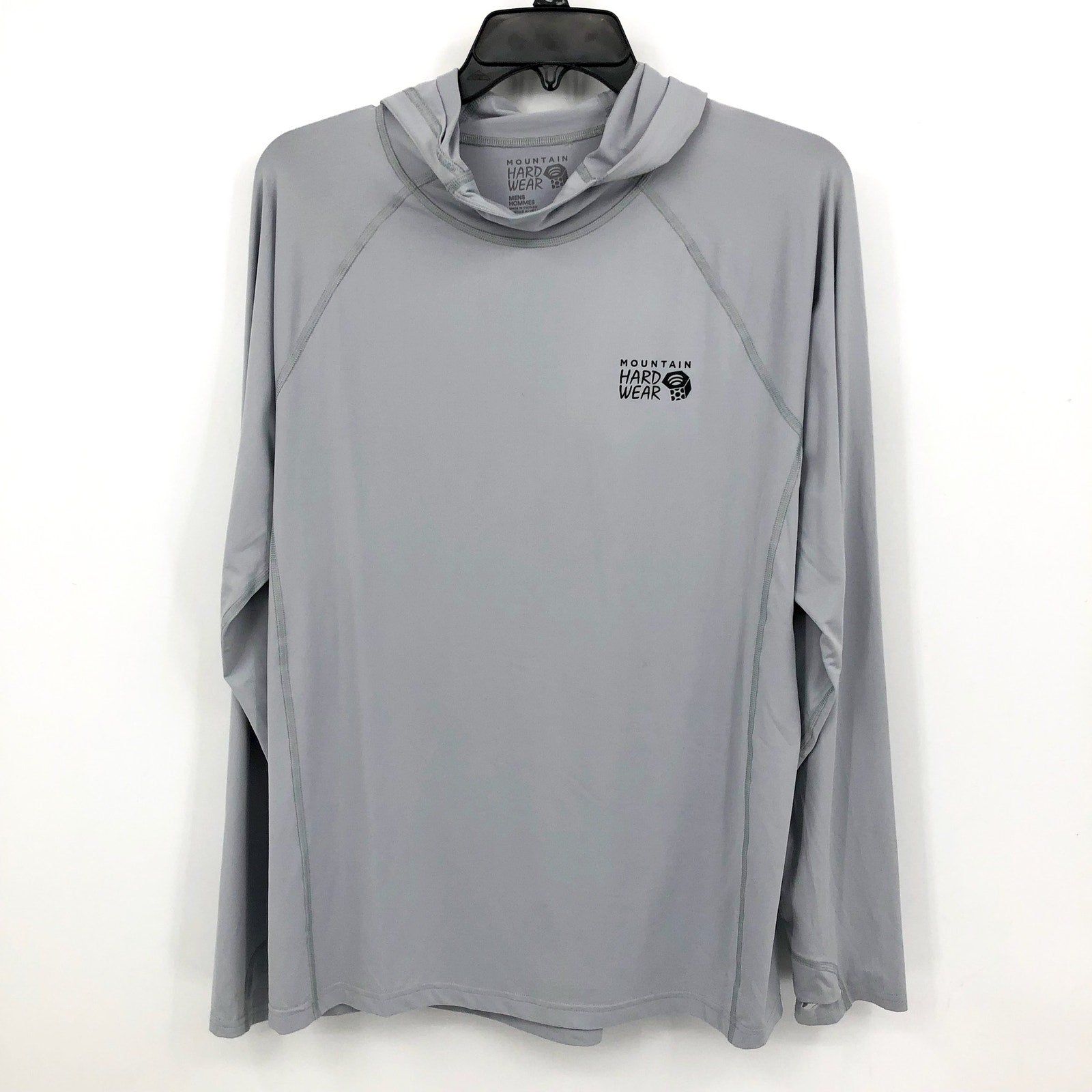 MOUNTAIN HARDWEAR Men's Crater Lake Hoody Medium Glacial Gray Long Sleeve UV NWT