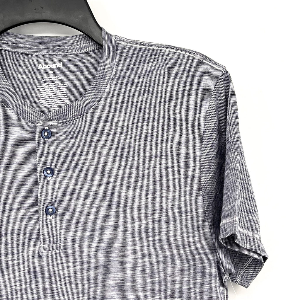 ABOUND Men's Jersey Slub Henley Tee XXS Navy Blue White Short Sleeve Cotton NWT