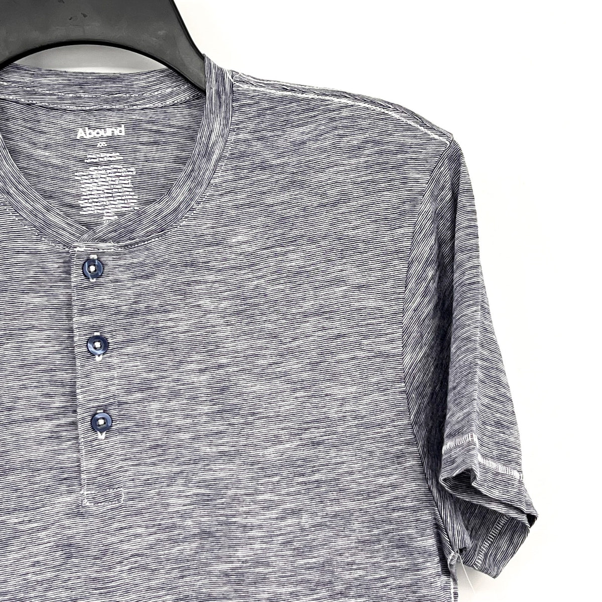 ABOUND Men's Jersey Slub Henley Tee XXS Navy Blue White Short Sleeve Cotton NWT