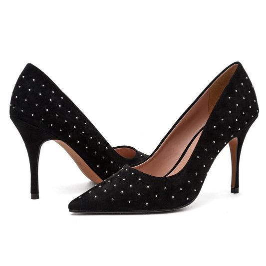 Linea Paola Womens Pamila Pumps US 5.5 M Black Stud Details Stiletto NIB