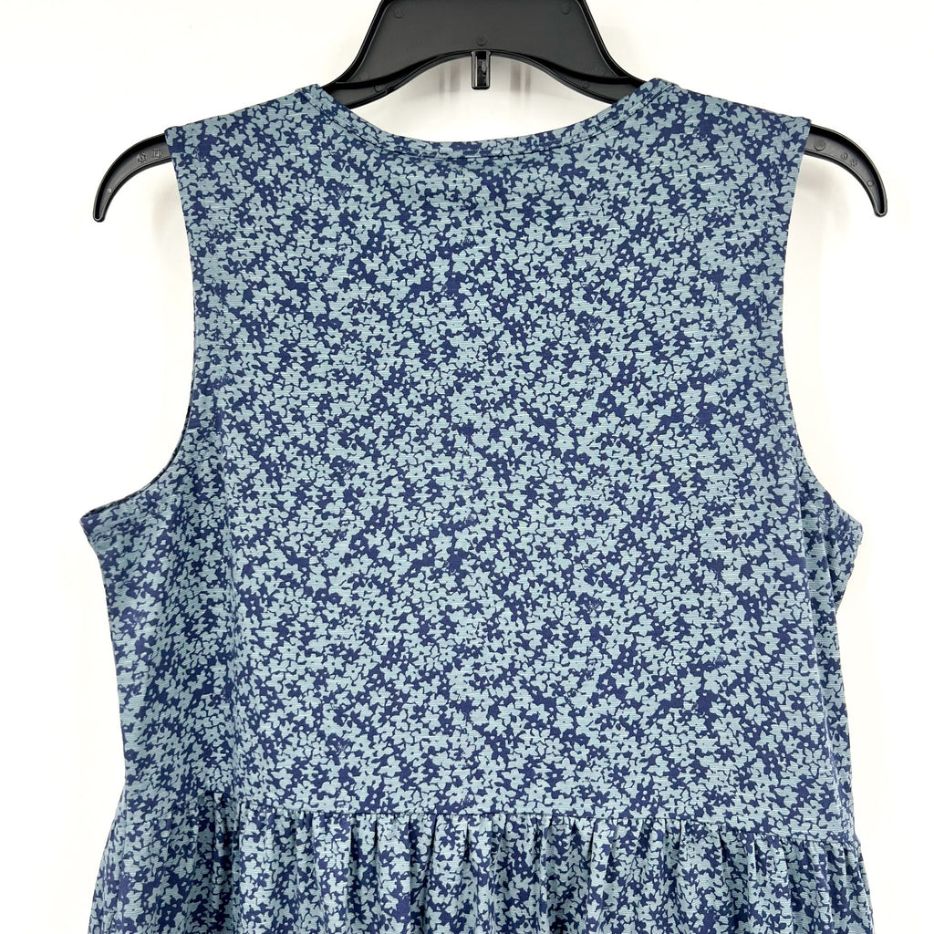 TOAD & CO Women's Marley Tiered Tank Dress Medium Blue Floral Tonal Print NWT